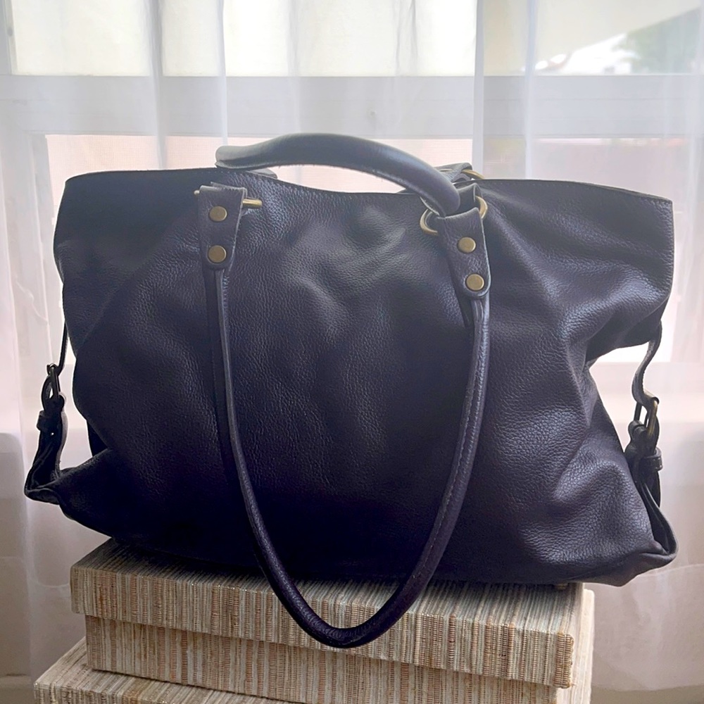 Boden Leather Deep Purple Handbag
